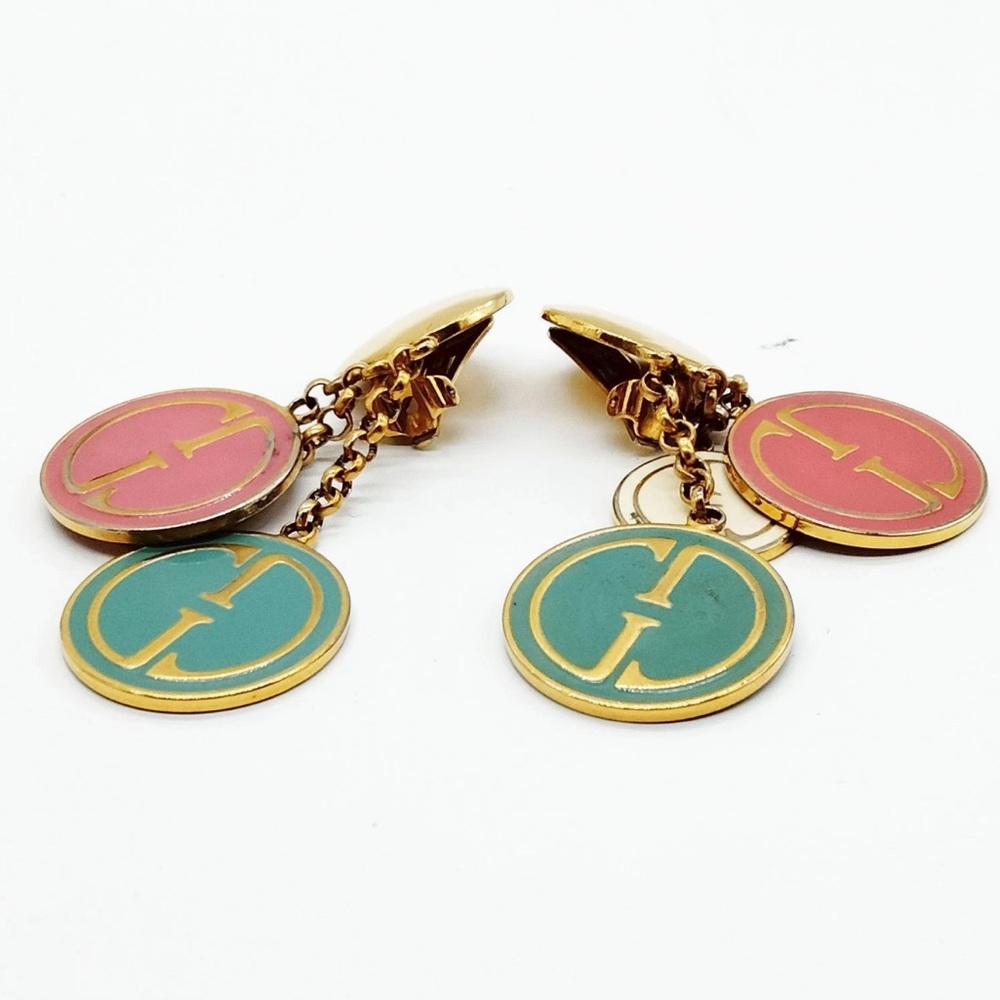 GUCCI GG Triple Dangle Vintage Earrings - Picture 2 of 7